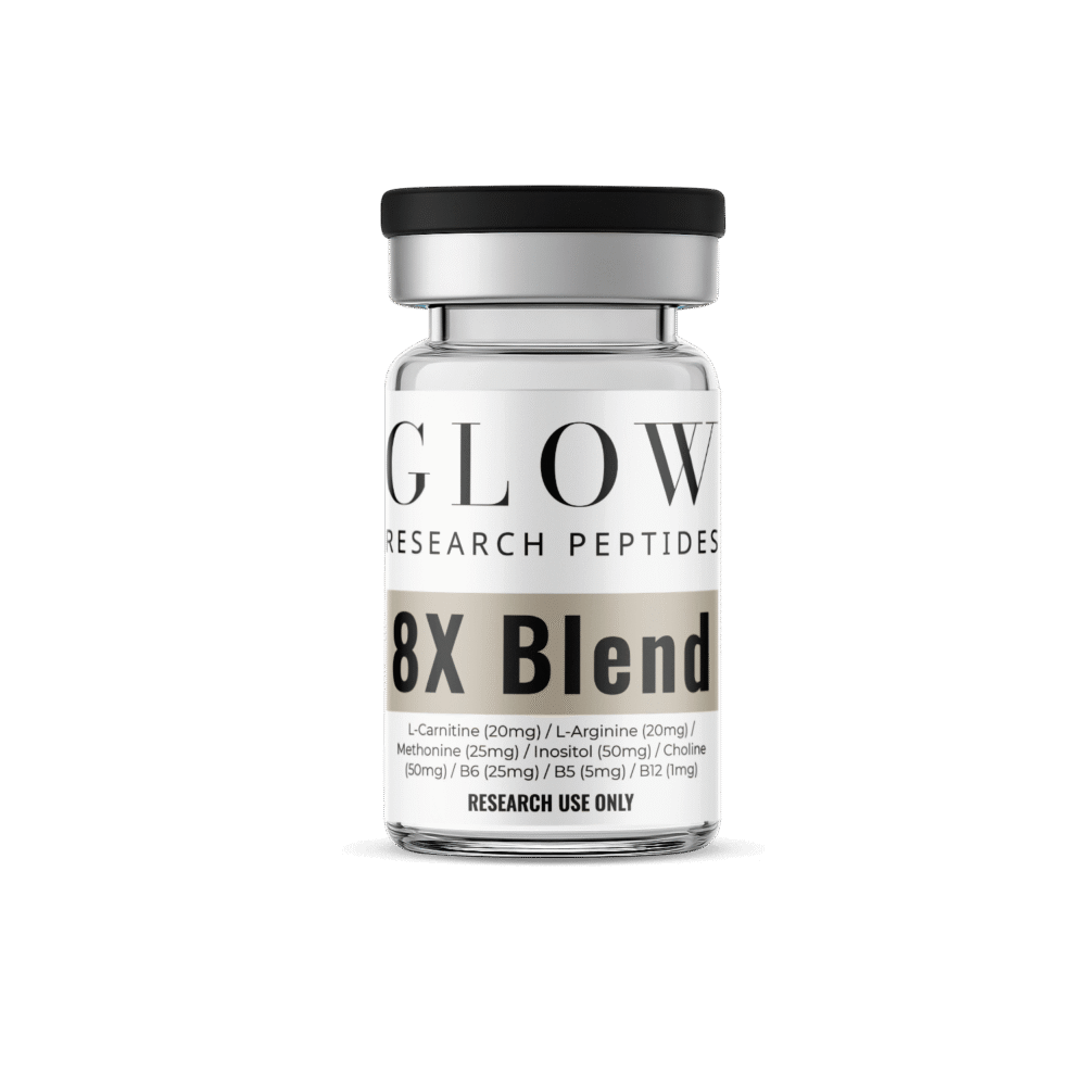 8X Blend L-Carnitine (20mg) / L-Arginine (20mg) / Methonine (25mg) / Inositol (50mg) / Choline (50mg) / B6 (25mg) / B5 (5mg) / B12 (1mg)